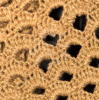 background of brown knitted fabric