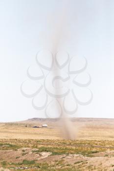 tornado in the field of dust
