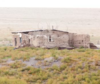 old house made of mud in the desert