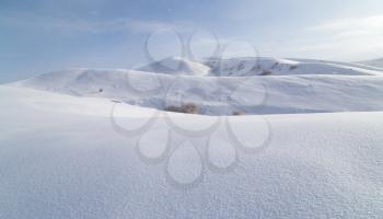 snowy mountains in Kazakhstan