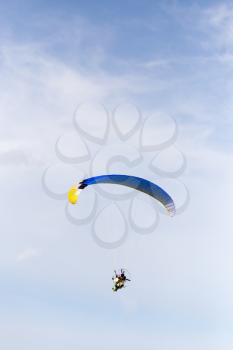 parachutist in the sky