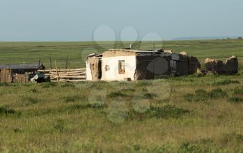 house in the steppes of Kazakhstan