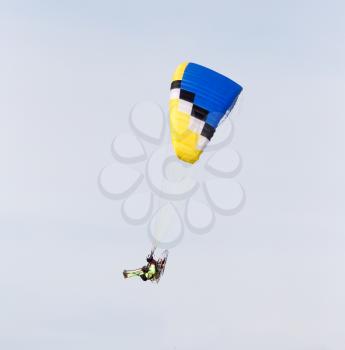 parachutist in the sky
