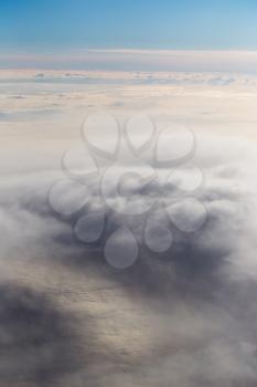 Clouds, a view from airplane window