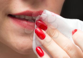 Erasing lipstick napkin