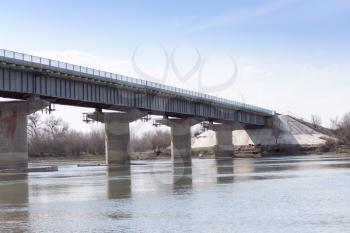 Bridge on the River Syr Darya. Kazakhstan