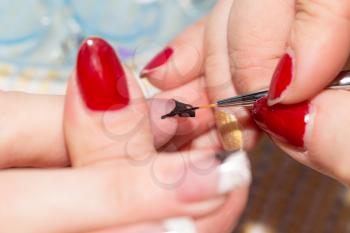 manicure in beauty salon