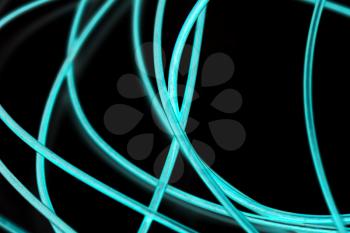 blue cable on a black background. The inversion