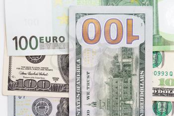 background of the money. Euro and Dollar