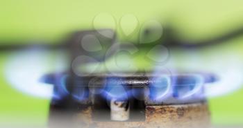 blue flame of natural gas fire as the background