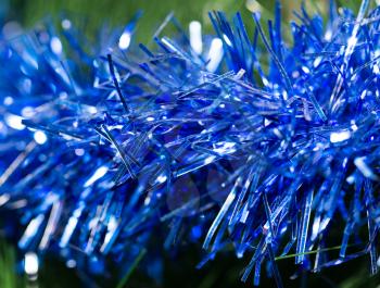 blue tinsel for the New Year