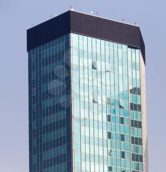 skyscraper on a background of blue sky