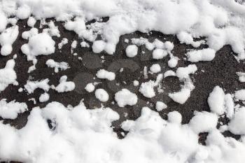snow on the pavement as a background
