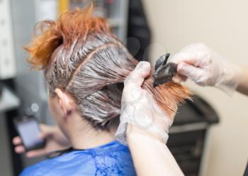 hair coloring in the beauty salon