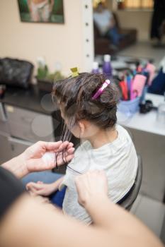 lamination of hair in a beauty salon