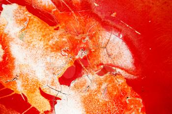abstract background of old red paint on metal