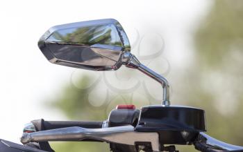 beautiful detail of the motorcycle. mirror