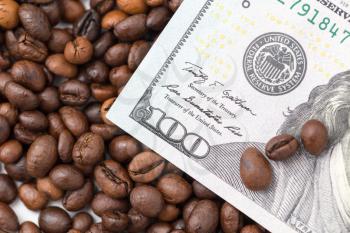 One hundred dollars in coffee beans
