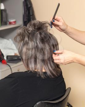 hairstyle of hair in a beauty salon