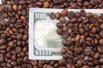 One hundred dollars in coffee beans
