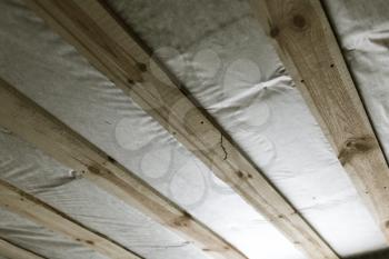 the wooden ceiling as background