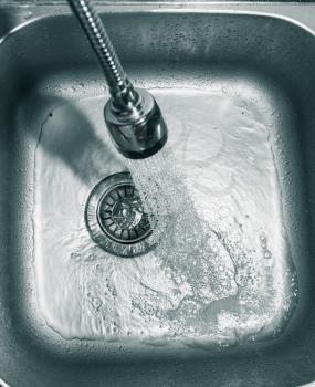 Water from the tap in the sink