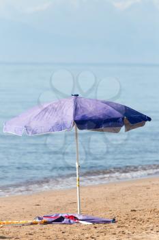 umbrella on the shore of the beach