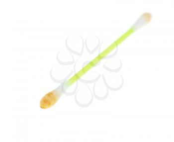 dirty ear sticks on a white background