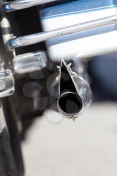 beautiful detail of the motorcycle. exhaust pipe