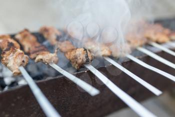 grilled skewers on the grill