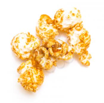 popcorn on a white background. macro