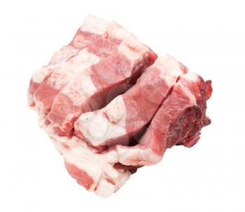 pork meat on a white background