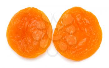 dried apricots on a white background