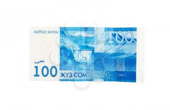 Kyrgyzstan money on a white background