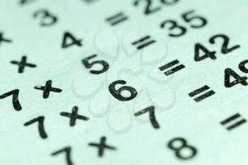 multiplication table as a background. macro