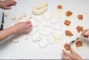 cooking dumplings from dough