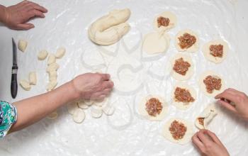 cooking dumplings from dough