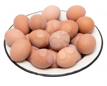 eggs in a plate on a white background