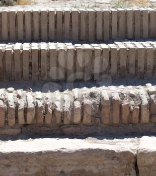 stone tiles of the ancient city Sauran, Kazakhstan.