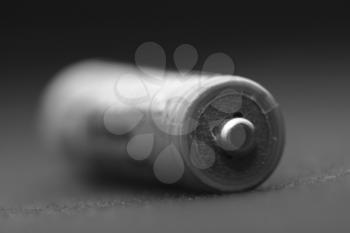 battery on a black background. Macro
