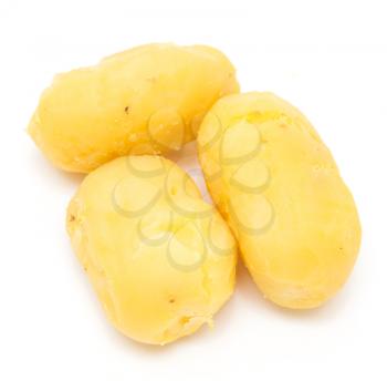 boiled potatoes on a white background