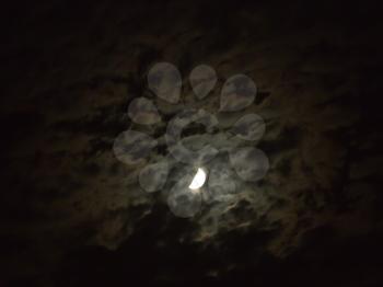 moon with clouds at night