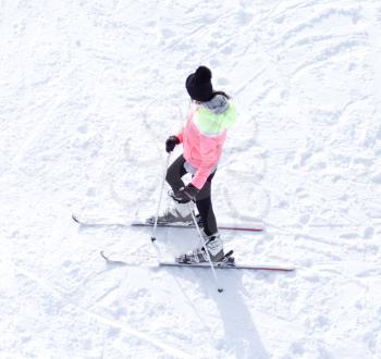 woman skiing in the winter