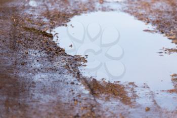 puddle on a dirt road