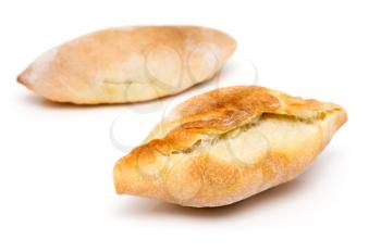 pies with cabbage on a white background