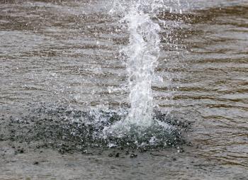 water splashing from a stone in the river