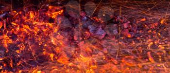 Abstract background of burning red coals. Texture