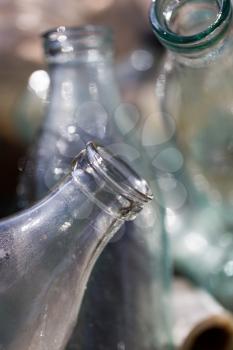 The throat of a glass bottle. background