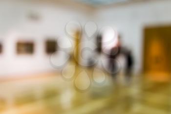 Bokeh in the museum of paintings as a background .