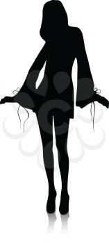 Royalty Free Clipart Image of a Silhouette of a Young Girl